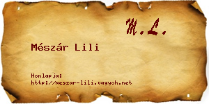 Mészár Lili névjegykártya