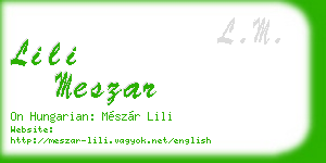 lili meszar business card